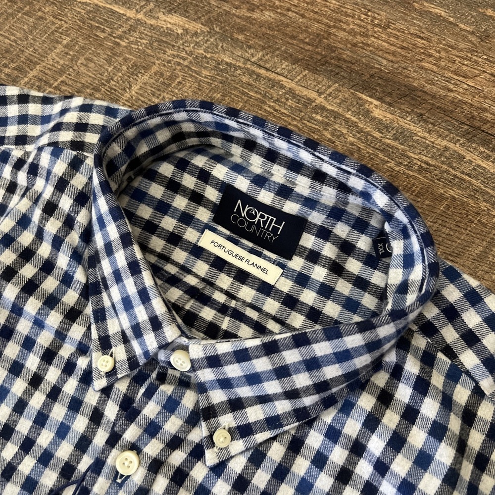 North Country Portuguese Flannel Shirt Men's XXL Multi Plaid Made In‎ Portugal